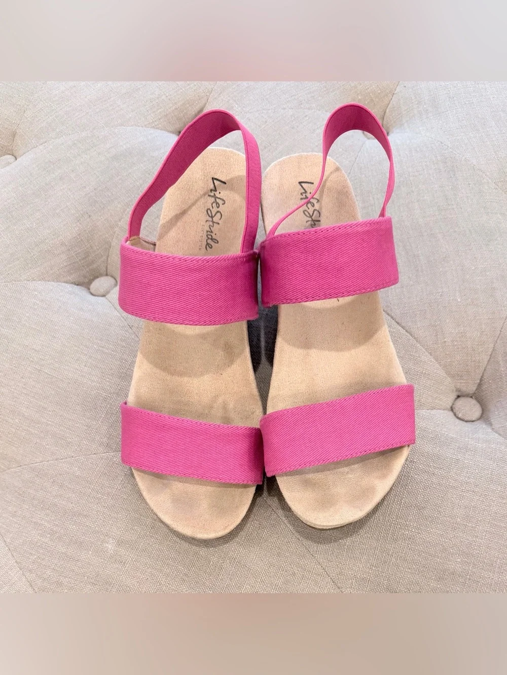 LifeStride Delta Wedge Sandal, Size 10W